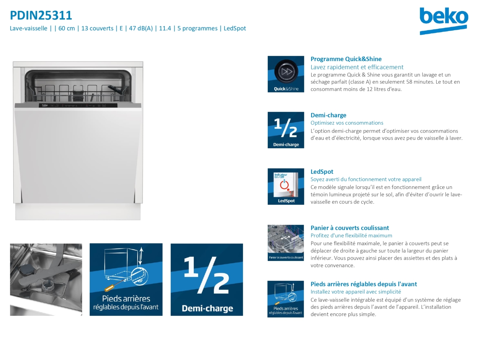 Lave vaisselle Beko Concept Achat PDIN25311