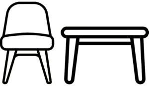 Picto mobilier chaise et table